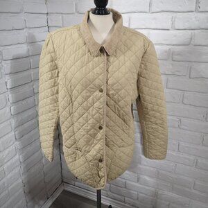Old Navy Ladies Size XXL Tan Lightweight Tan Quilted Snap Closure Jacket